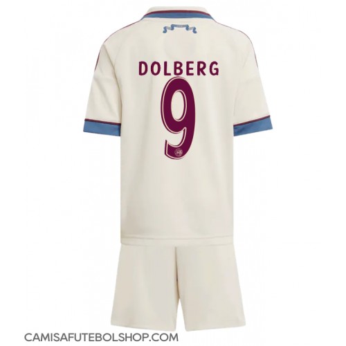Camisa de time de futebol Ajax Kasper Dolberg #9 Replicas 3º Equipamento Infantil 2025-26 Manga Curta (+ Calças curtas)